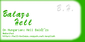 balazs hell business card